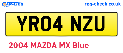 YR04NZU are the vehicle registration plates.
