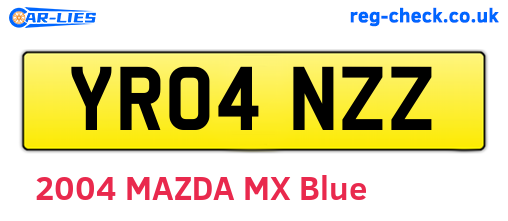YR04NZZ are the vehicle registration plates.