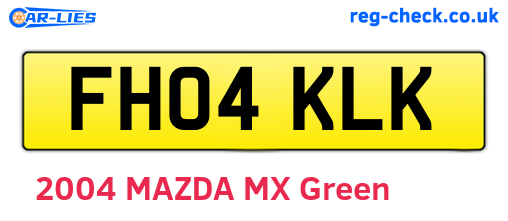 FH04KLK are the vehicle registration plates.