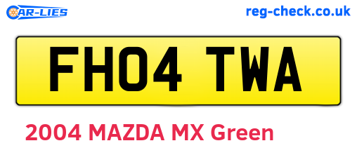 FH04TWA are the vehicle registration plates.