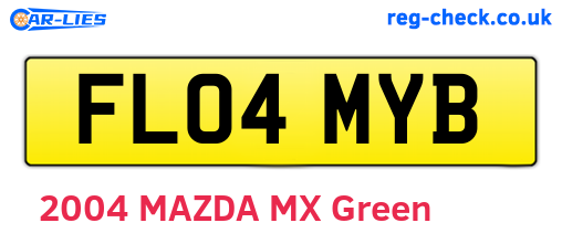 FL04MYB are the vehicle registration plates.