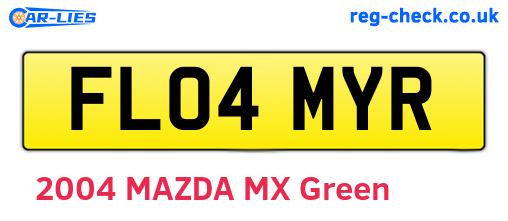 FL04MYR are the vehicle registration plates.