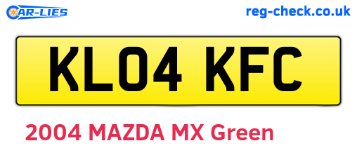 KL04KFC are the vehicle registration plates.