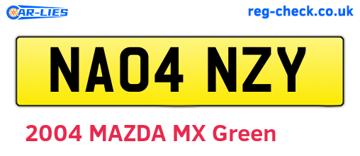 NA04NZY are the vehicle registration plates.