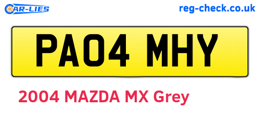 PA04MHY are the vehicle registration plates.