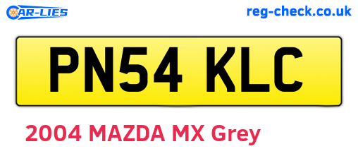 PN54KLC are the vehicle registration plates.