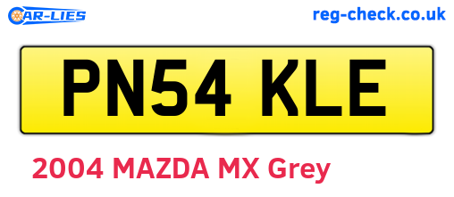 PN54KLE are the vehicle registration plates.