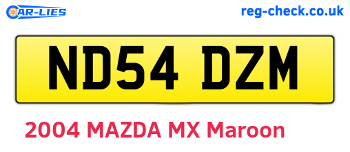 ND54DZM are the vehicle registration plates.