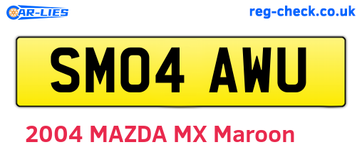 SM04AWU are the vehicle registration plates.