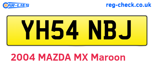 YH54NBJ are the vehicle registration plates.