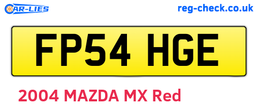 FP54HGE are the vehicle registration plates.