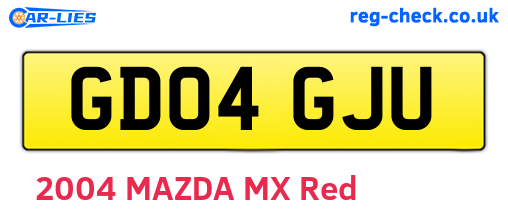 GD04GJU are the vehicle registration plates.
