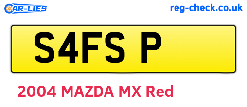 S4FSP are the vehicle registration plates.