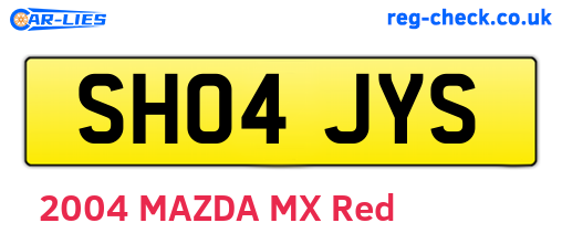 SH04JYS are the vehicle registration plates.