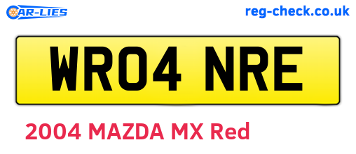 WR04NRE are the vehicle registration plates.