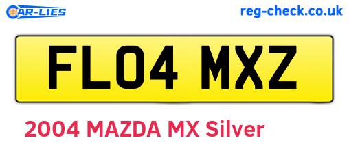 FL04MXZ are the vehicle registration plates.
