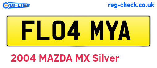 FL04MYA are the vehicle registration plates.