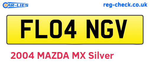 FL04NGV are the vehicle registration plates.