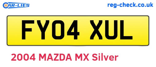 FY04XUL are the vehicle registration plates.