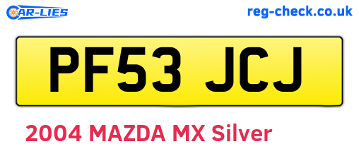 PF53JCJ are the vehicle registration plates.