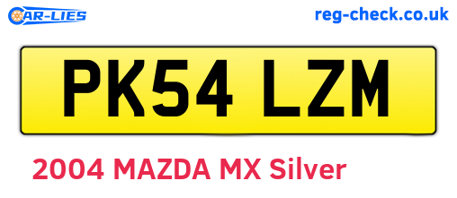 PK54LZM are the vehicle registration plates.