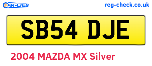 SB54DJE are the vehicle registration plates.