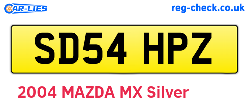 SD54HPZ are the vehicle registration plates.