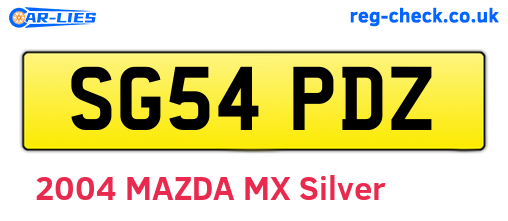 SG54PDZ are the vehicle registration plates.