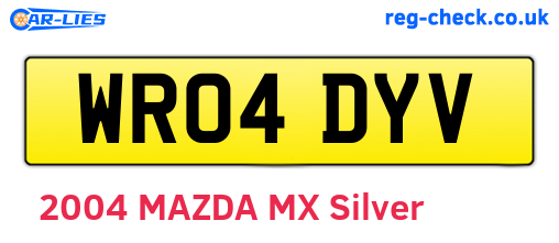 WR04DYV are the vehicle registration plates.