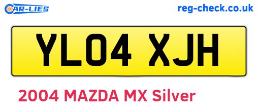 YL04XJH are the vehicle registration plates.