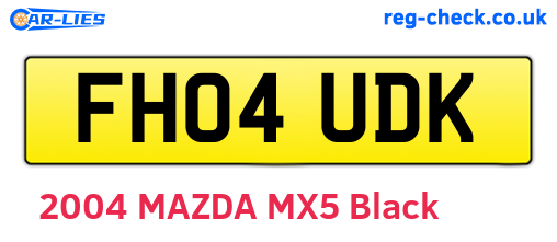 FH04UDK are the vehicle registration plates.