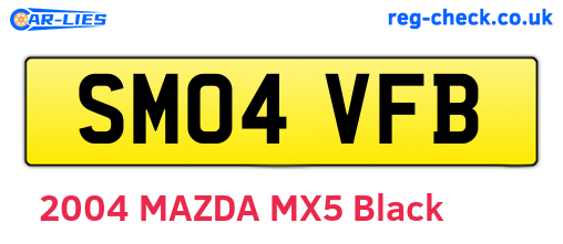 SM04VFB are the vehicle registration plates.