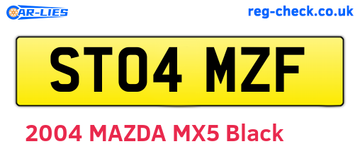 ST04MZF are the vehicle registration plates.