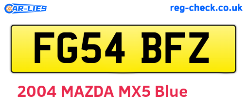 FG54BFZ are the vehicle registration plates.