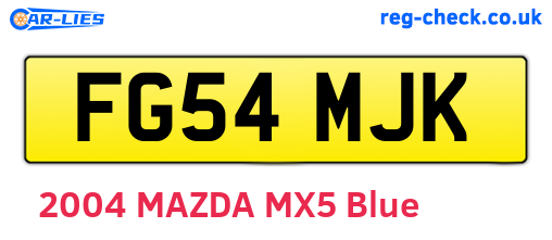 FG54MJK are the vehicle registration plates.