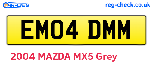 EM04DMM are the vehicle registration plates.