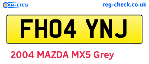 FH04YNJ are the vehicle registration plates.