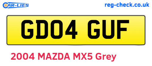 GD04GUF are the vehicle registration plates.
