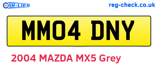 MM04DNY are the vehicle registration plates.