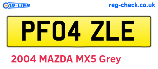 PF04ZLE are the vehicle registration plates.
