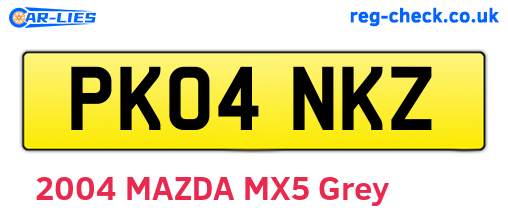 PK04NKZ are the vehicle registration plates.