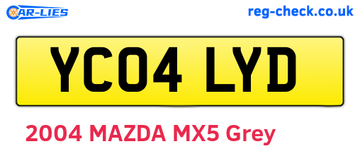 YC04LYD are the vehicle registration plates.