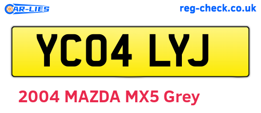YC04LYJ are the vehicle registration plates.