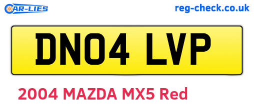 DN04LVP are the vehicle registration plates.