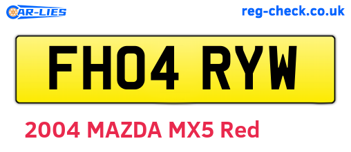 FH04RYW are the vehicle registration plates.