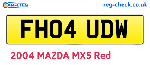 FH04UDW are the vehicle registration plates.