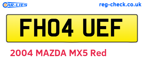 FH04UEF are the vehicle registration plates.