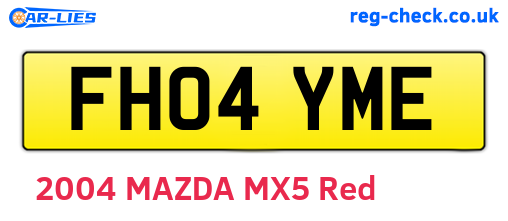 FH04YME are the vehicle registration plates.