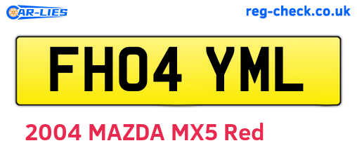FH04YML are the vehicle registration plates.