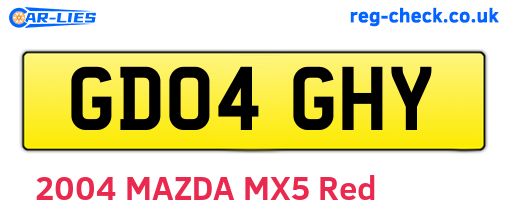 GD04GHY are the vehicle registration plates.